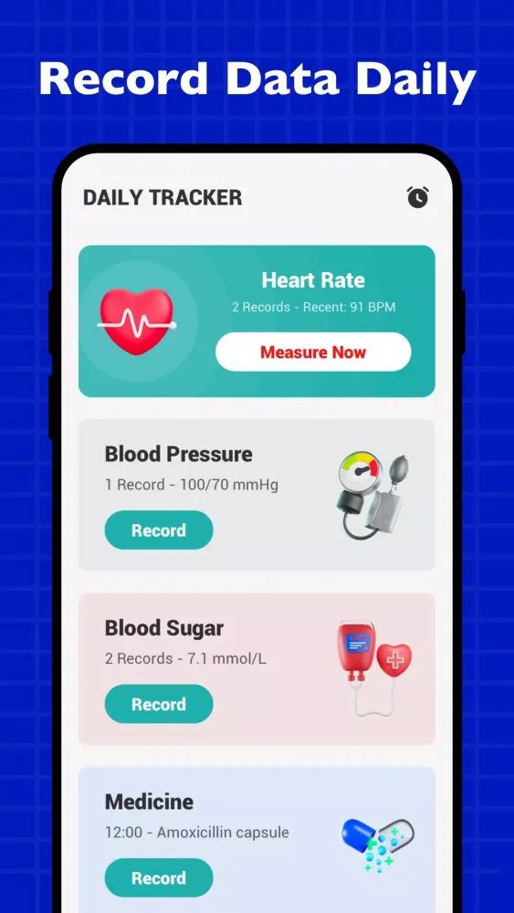 ภาพหน้าจอของ Blood Sugar & Pressure Tracker