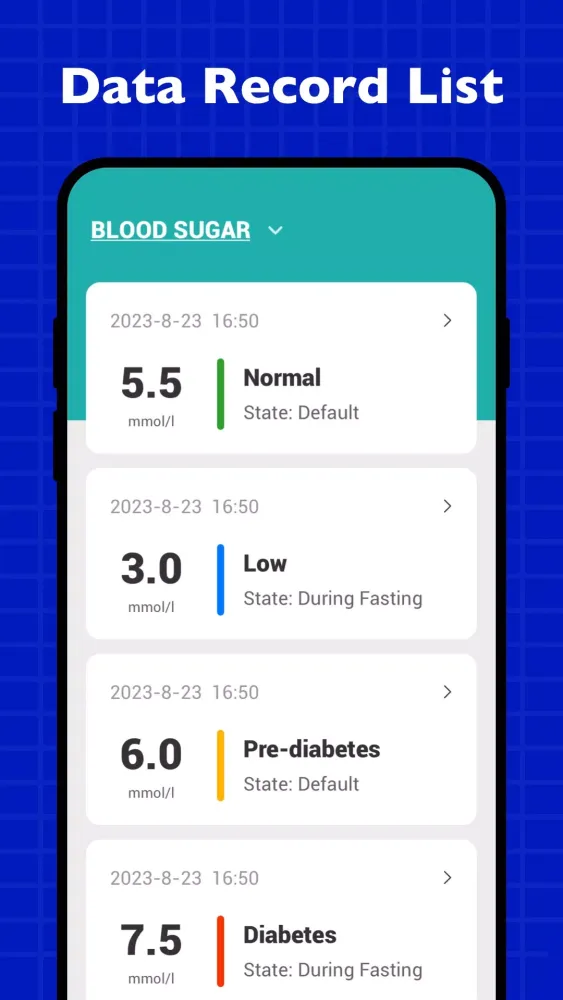 ภาพหน้าจอของ Blood Sugar & Pressure Tracker