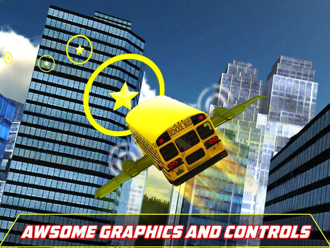 Flying School Bus - 3D Simulator iPad  স্ক্রিনশট