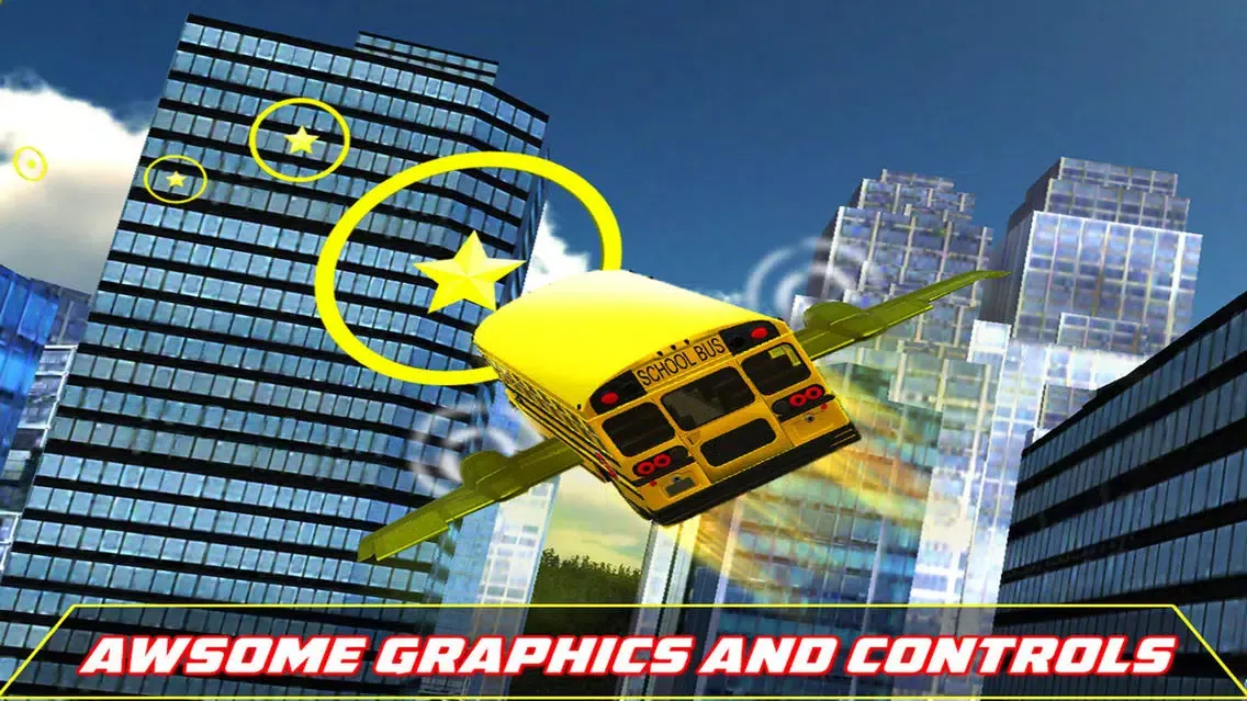 Flying School Bus - 3D Simulator স্ক্রিনশট