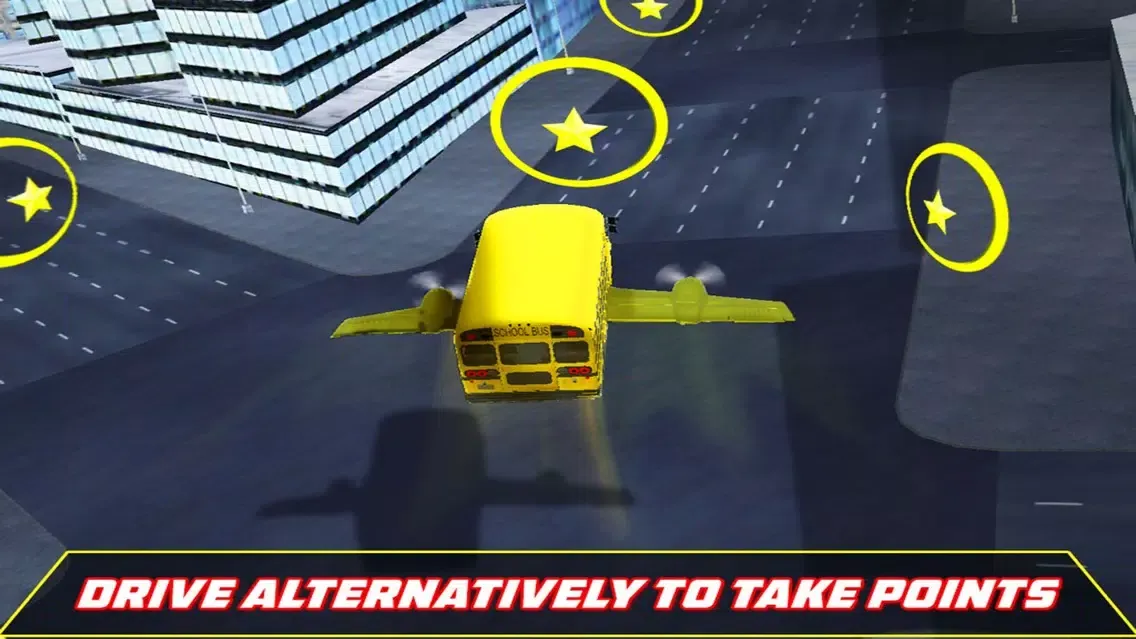 Flying School Bus - 3D Simulator স্ক্রিনশট