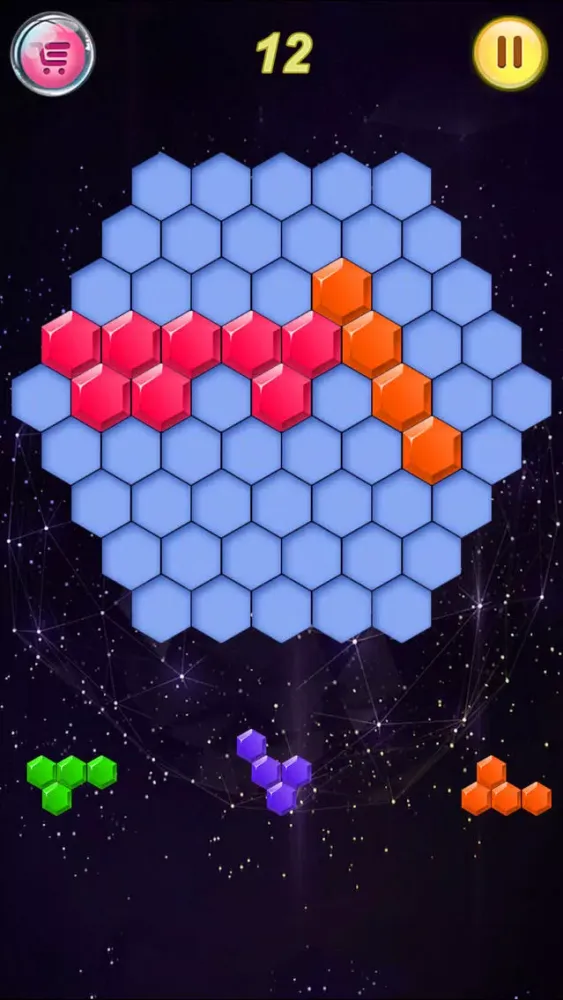 Tangkapan skrin hexagon fall pop hex fit - hexa puzzle blast toy