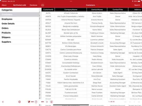 Tangkapan skrin Database Manager for MS Access iPad 