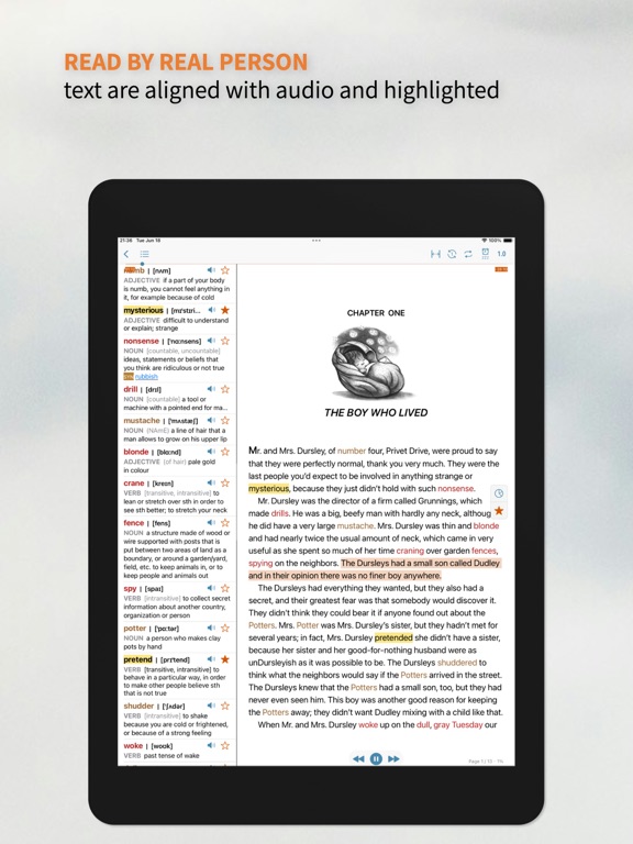 Tangkapan layar 听阅 - 轻松读懂英文原著 iPad 
