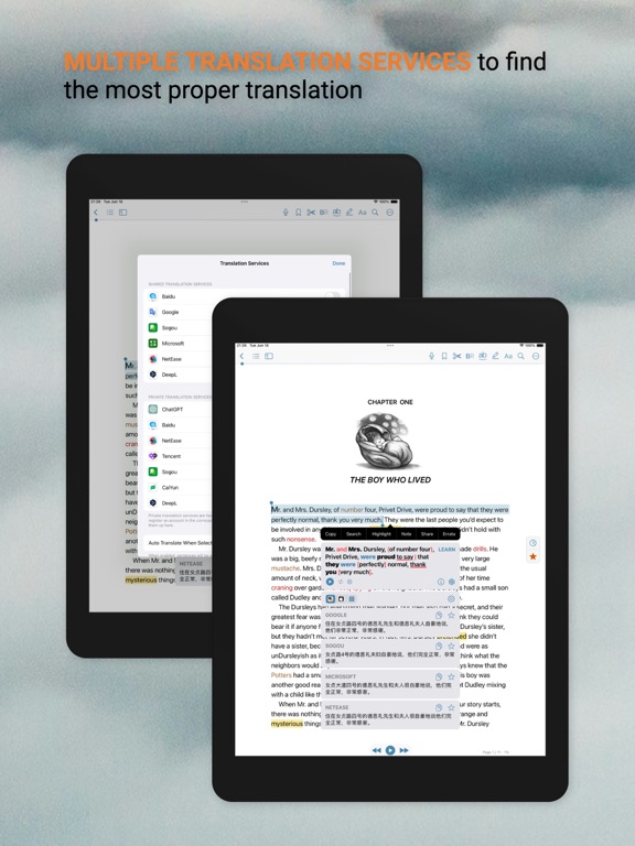 Tangkapan layar 听阅 - 轻松读懂英文原著 iPad 