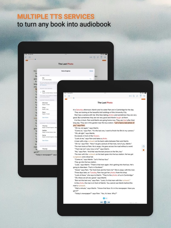 Tangkapan layar 听阅 - 轻松读懂英文原著 iPad 