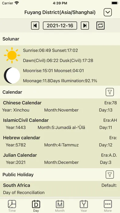 Clock and Almanac Screenshots