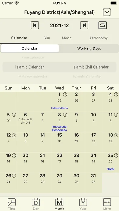 Clock and Almanac Screenshots