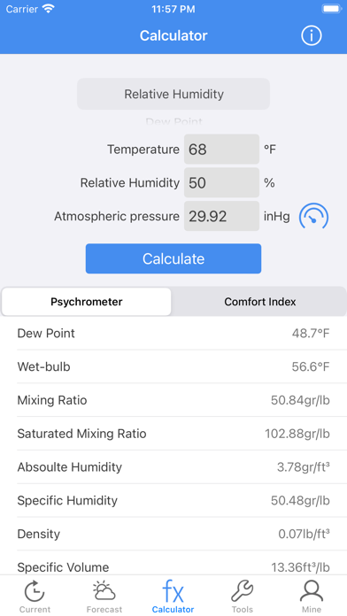 Tangkapan skrin Meteo Calc: Weather Forecast