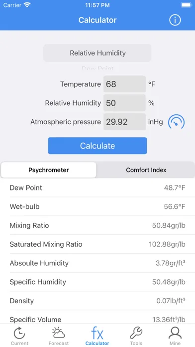 Tangkapan layar Meteo Calc: Weather Forecast
