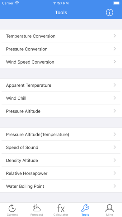 Tangkapan skrin Meteo Calc: Weather Forecast