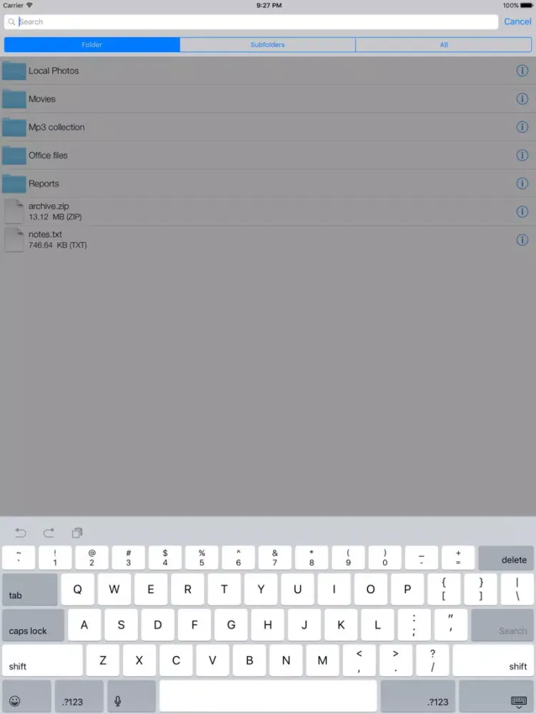 FilesBox iPad  स्क्रीनशॉट