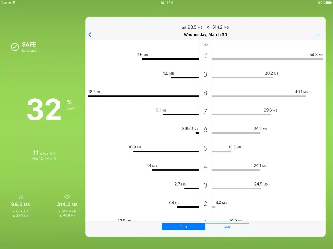 Tangkapan skrin DataMan Pro for iPad iPad 