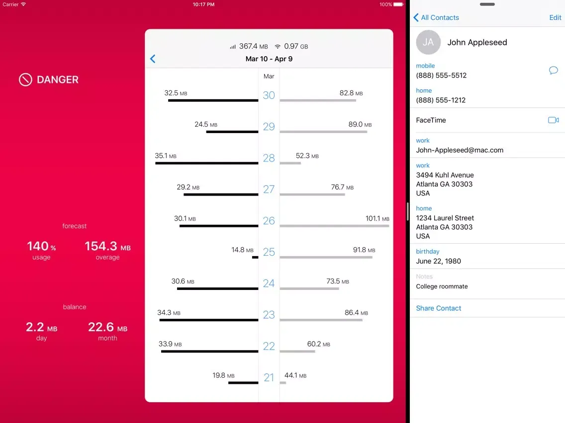 Tangkapan skrin DataMan Pro for iPad iPad 