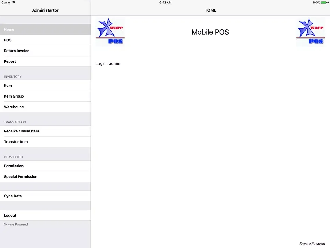 X-POS XL iPad  스크린샷