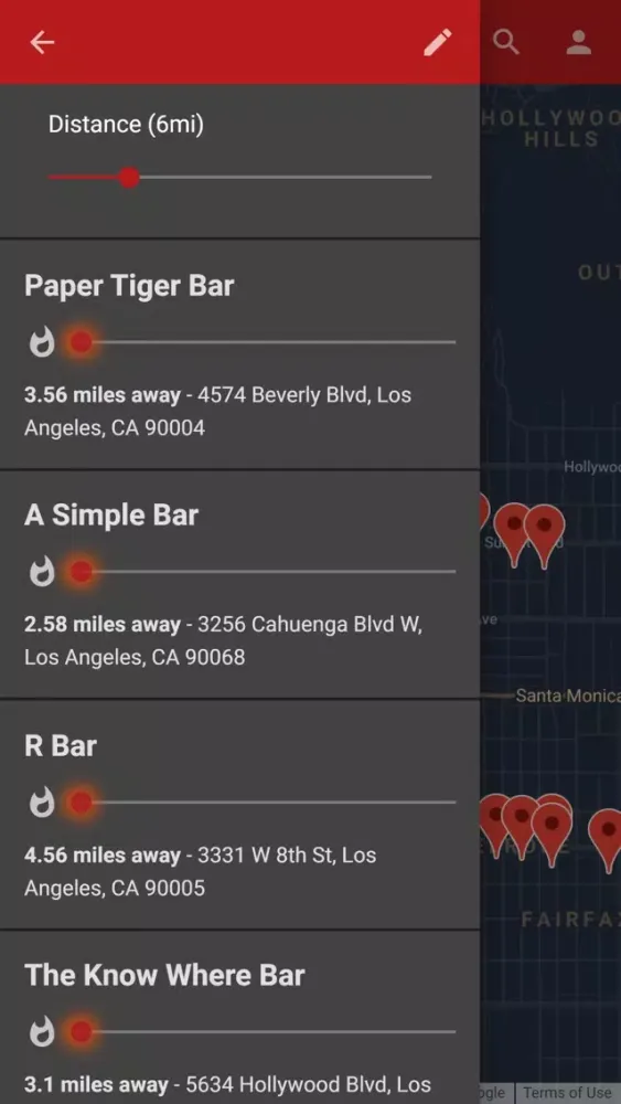 Zrzuty ekranu BrHop - Bar Finder