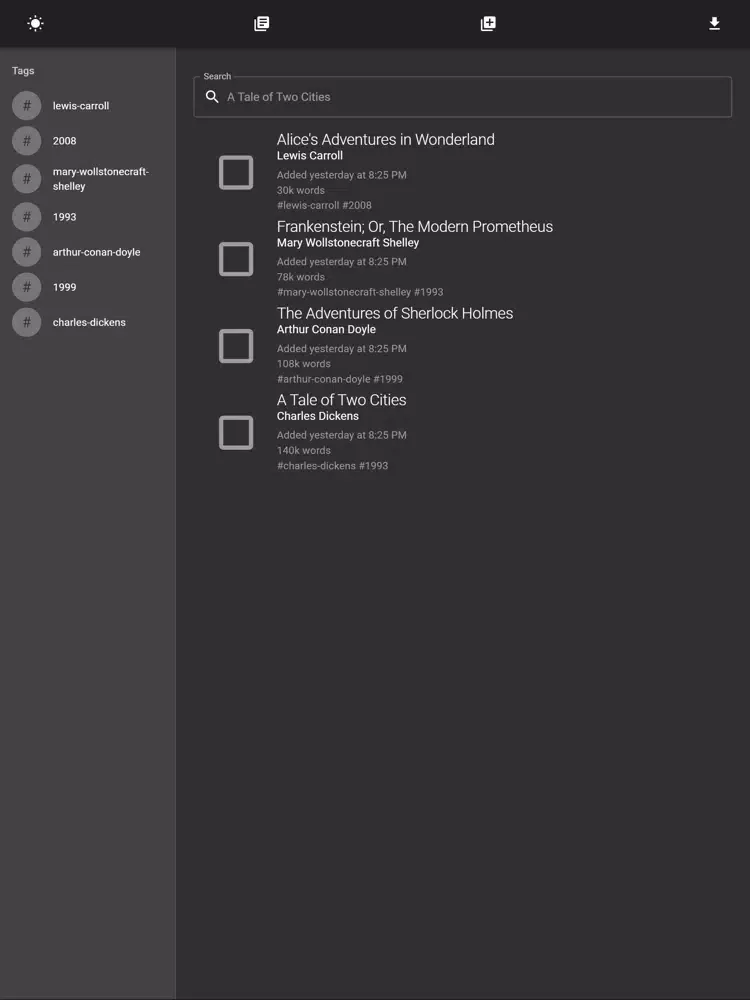 Zrzuty ekranu illuminsight iPad 