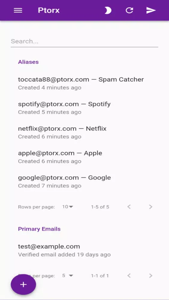 Ptorx - Email Aliases应用截图