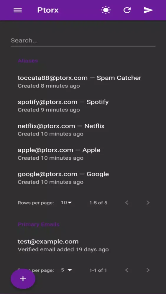 Ptorx - Email Aliases应用截图