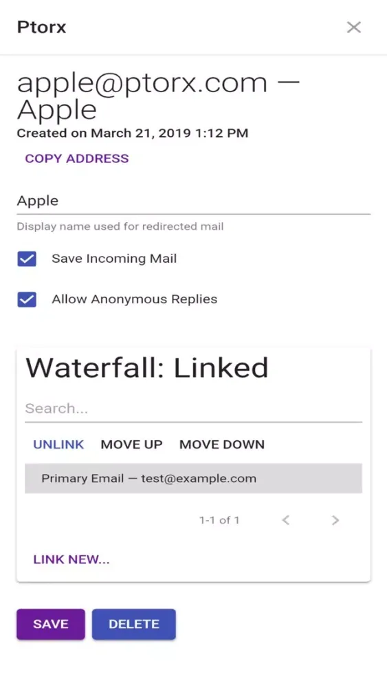 Ptorx - Email Aliases应用截图