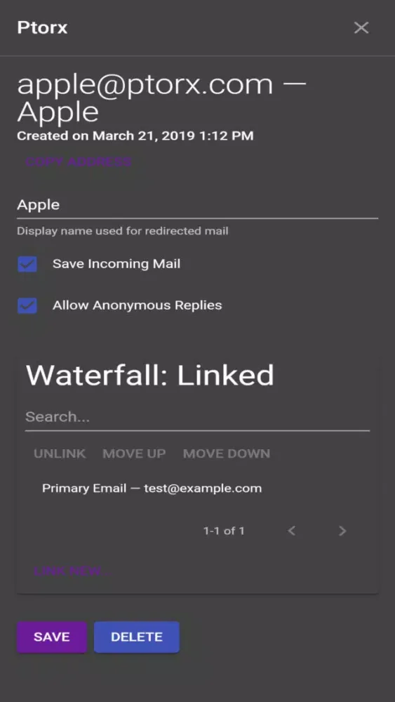 Ptorx - Email Aliases应用截图