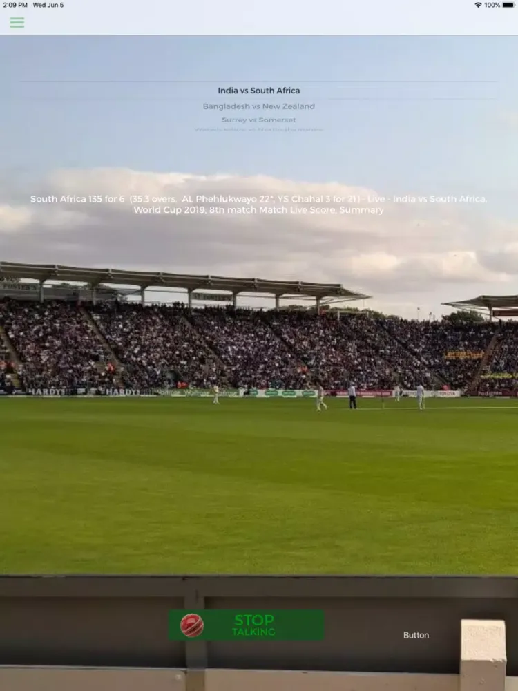 Screenshot di Voice of Cricket iPad 