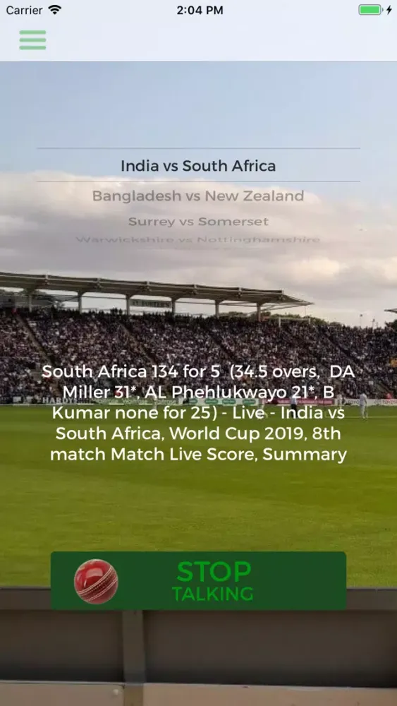 Screenshot di Voice of Cricket