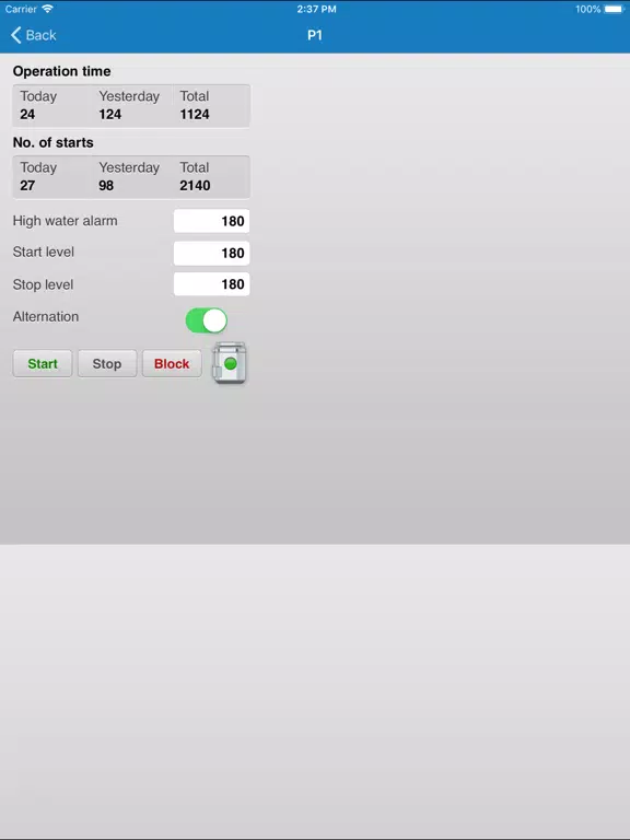 Flygt MyConnect iPad  Screenshots