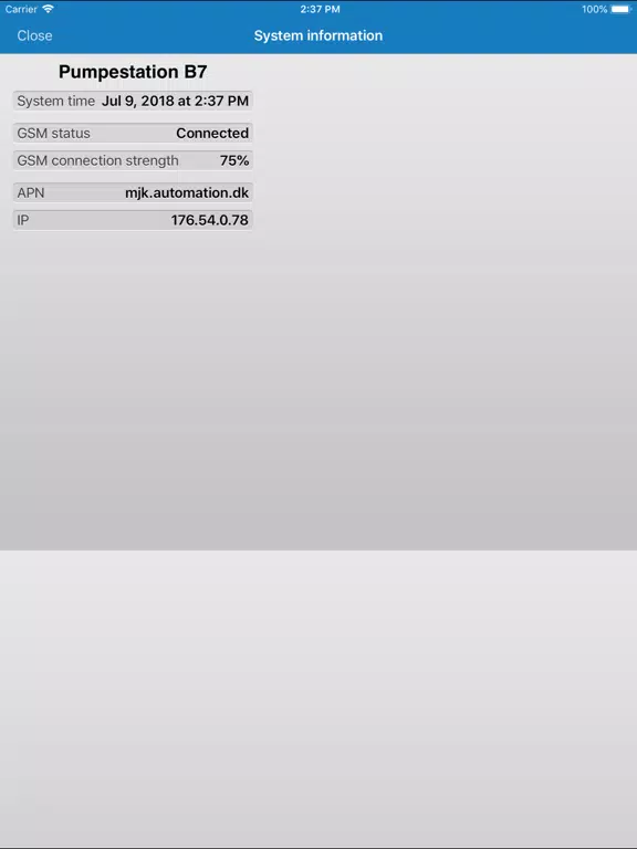 Flygt MyConnect iPad  Screenshots