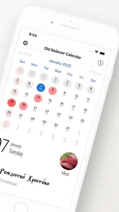 Capturas de tela do Old Believer Orthodox Calendar