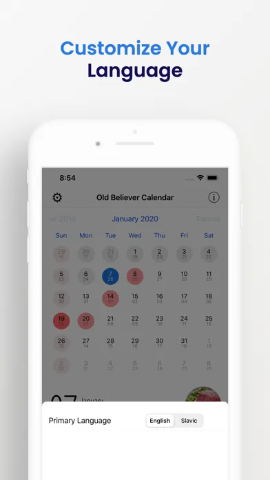 Capturas de tela do Old Believer Orthodox Calendar