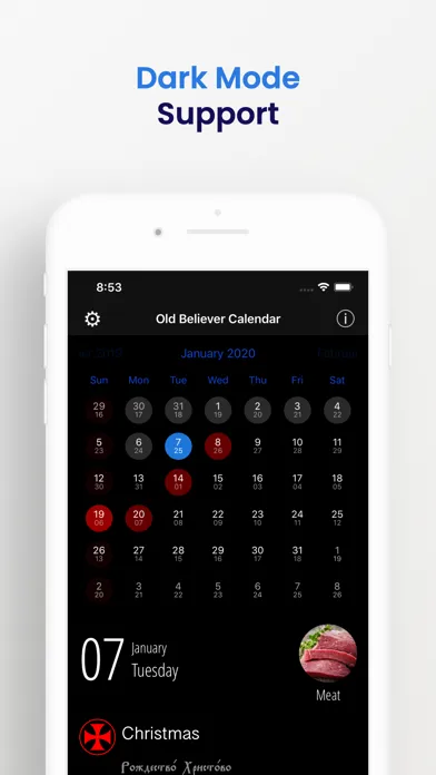 Capturas de tela do Old Believer Orthodox Calendar