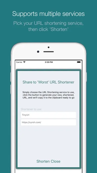 Captures d'écran de ‘Worst’ URL Shortener