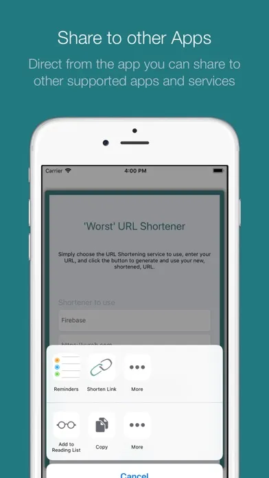 Captures d'écran de ‘Worst’ URL Shortener