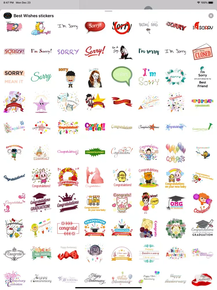 ภาพหน้าจอของ Best Wishes Greetings Stickers iPad 