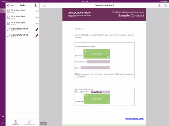xyzmo Signature Capture iPad  Screenshots