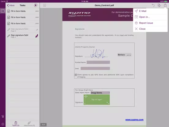 xyzmo Signature Capture iPad  Screenshots