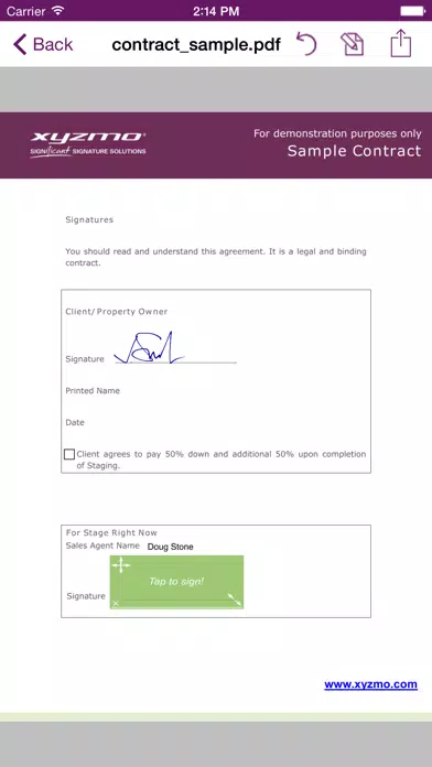 xyzmo Signature Capture Screenshots
