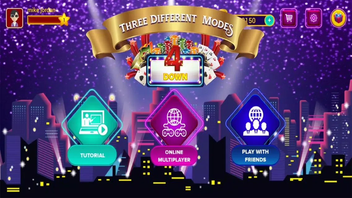 Tangkapan layar 4Down - Social Card Game