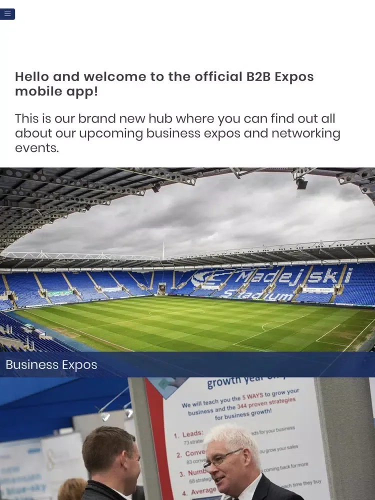 Capturas de tela do B2B Expos iPad 