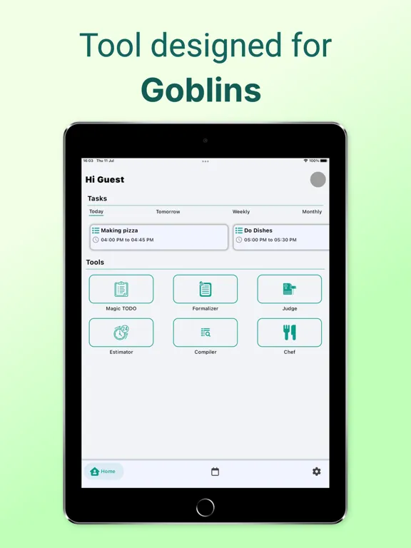 Tangkapan skrin Goblin Tools - Adhd Planner iPad 