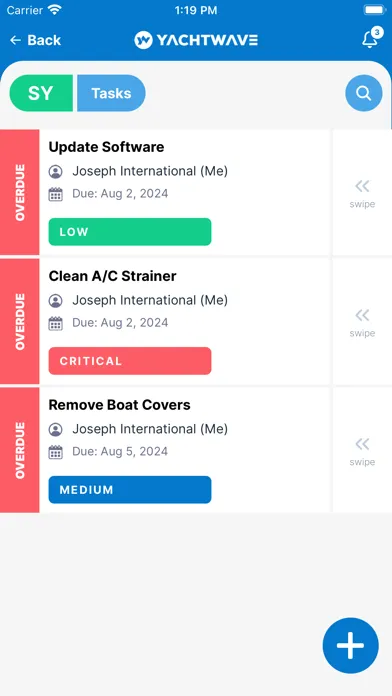 Zrzuty ekranu YachtWave - Maintenance App