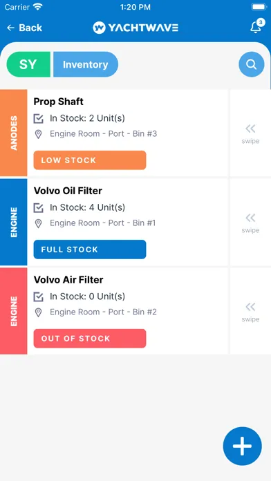 Zrzuty ekranu YachtWave - Maintenance App
