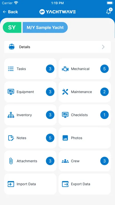 Zrzuty ekranu YachtWave - Maintenance App