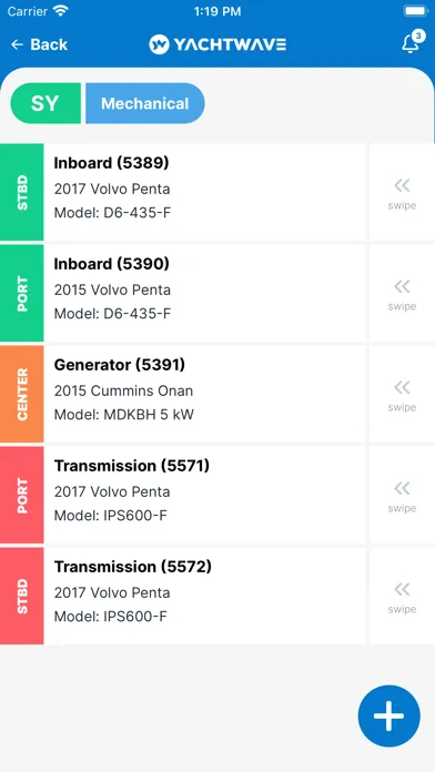 Zrzuty ekranu YachtWave - Maintenance App