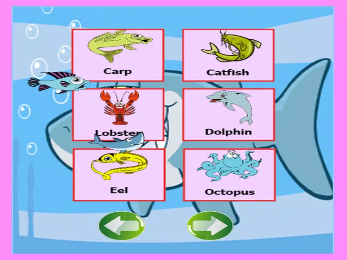 Sea animals english language iPad  Screenshots