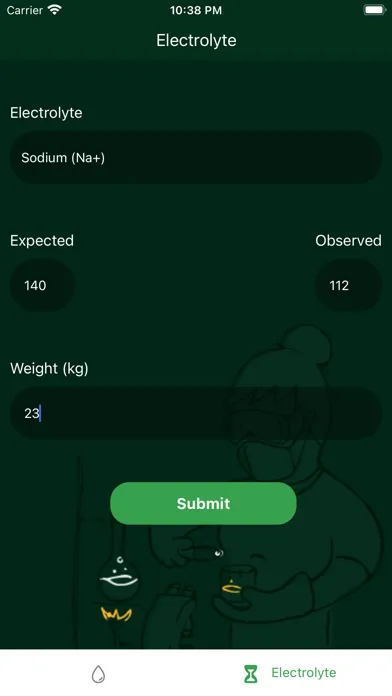 Fluid-Electrolyte Calculator Screenshots