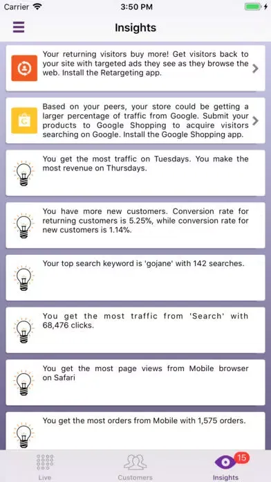 Yahoo Live Web Insights Ekran Görüntüleri