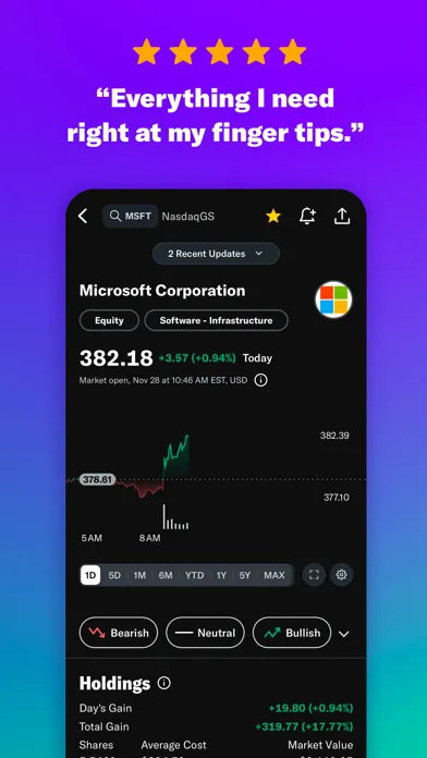Capturas de tela do Yahoo Finance: Stocks & News