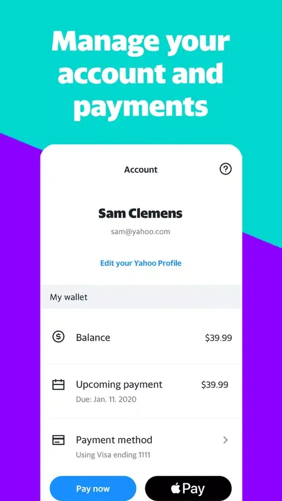 Tangkapan layar Yahoo Mobile - Wireless Plan